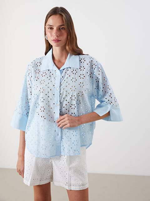 LCW Vision Ajurlu Oversize Kadın Gömlek - S5ME05Z8-FH0