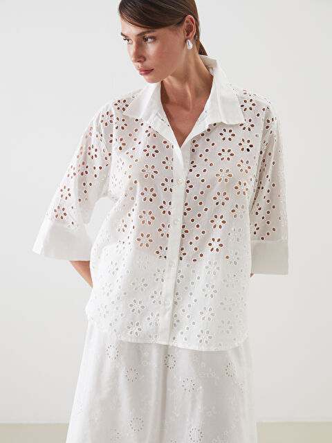 LCW Vision Ajurlu Oversize Kadın Gömlek - S5ME05Z8-R9J