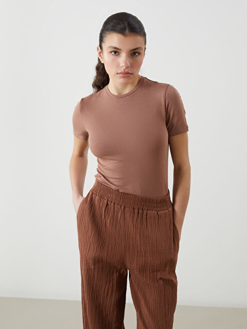 LCW Vision Bisiklet Yaka Kadın Tişört - S5ME93Z8-H1X