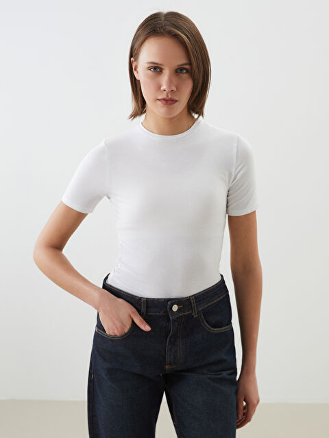 LCW Vision Bisiklet Yaka Kadın Tişört - S5ME93Z8-Q6K