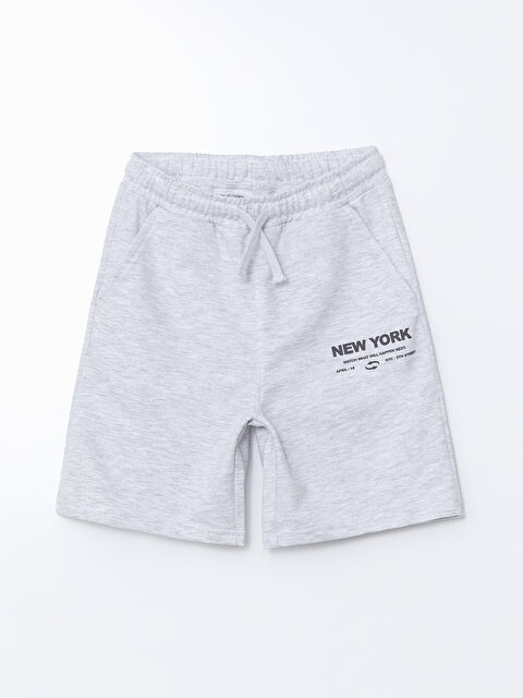 LCW Kids Beli Lastikli New York Baskılı Erkek Çocuk Şort - S5ME97Z4-LAK