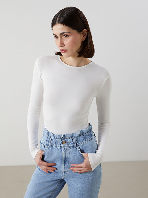 LCW Vision Bisiklet Yaka Kadın Bodysuit - S5MF37Z8-Q6K