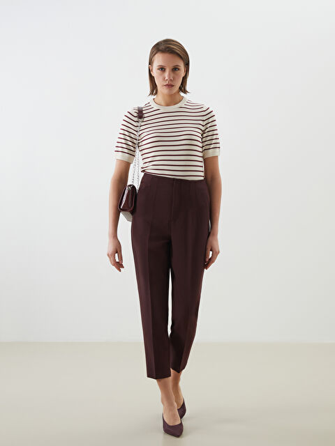 LCW Vision Yüksek Bel Havuç Kesim Kadın Pileli Pantolon - S5MF43Z8-YKC