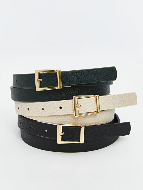 LCW ACCESSORIES Deri Görünümlü Kadın Kemer 3'lü - S5MF59Z8-CS5