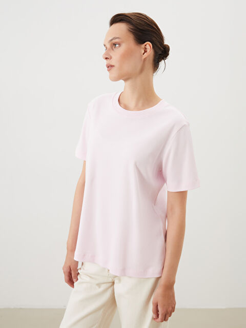 LCW Comfort Bisiklet Yaka Kadın Tişört - S5MF93Z8-JH4