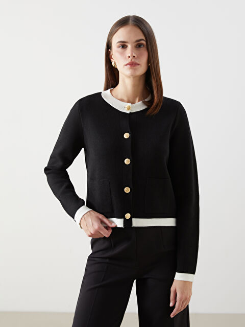 LCW Vision Bisiklet Yaka Kadın Triko Hırka - S5MG02Z8-CVL