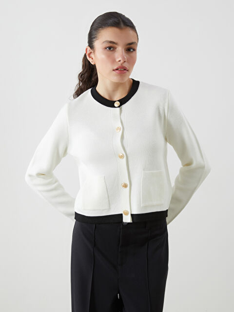 LCW Vision Bisiklet Yaka Kadın Triko Hırka - S5MG02Z8-FDU