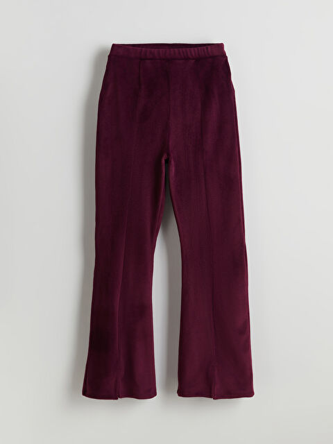 LCW Kids Beli Lastikli Kadife İspanyol Paça Kız Çocuk Tayt - S5MG26Z4-YNM