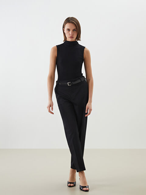 LCW Vision Beli Kemerli Havuç Kesim Kadın Pantolon - S5MG52Z8-CVL