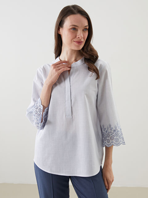 LCW Grace Kaçık Yaka Çizgili Bluz - S5MG53Z8-LGB