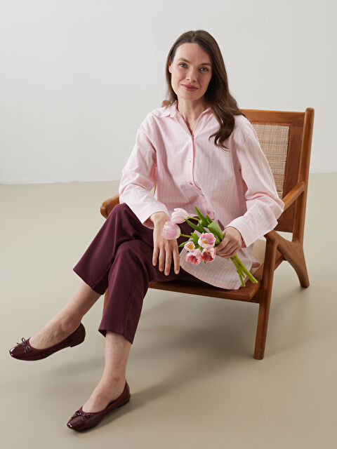 LCW Grace Çizgili Poplin Kadın Gömlek - S5MG60Z8-LHK