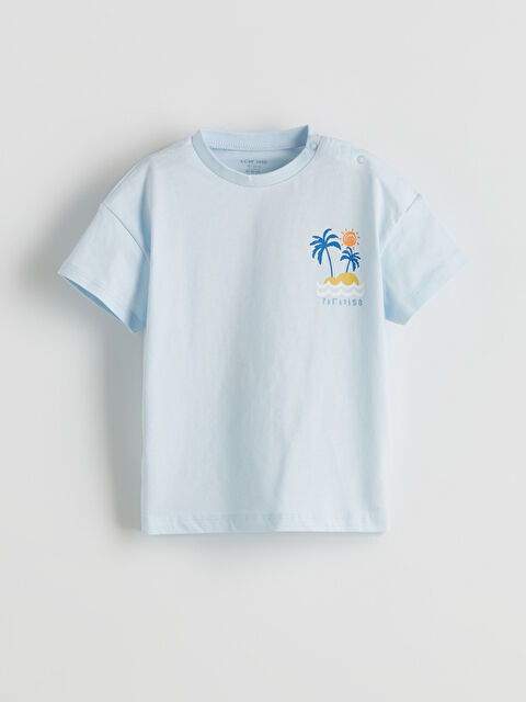 LCW baby Erkek Bebek Çıtçıtlı Penye Tişört - S5MH17Z1-YMQ