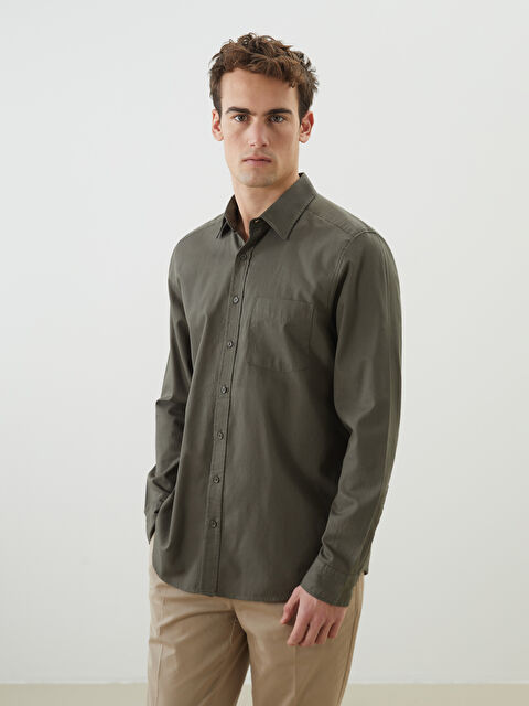 SOUTHBLUE Regular Fit Uzun Kollu Gabardin Erkek Gömlek - S5MH44Z8-CTA