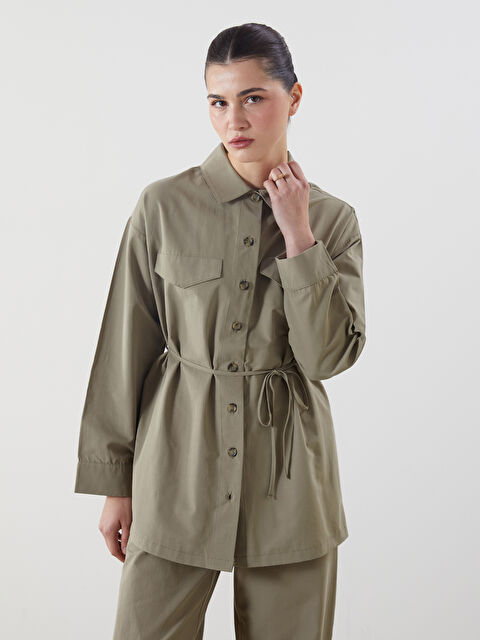 LCW Modest Poplin Kadın Gömlek Tunik - S5MH67Z8-CRR