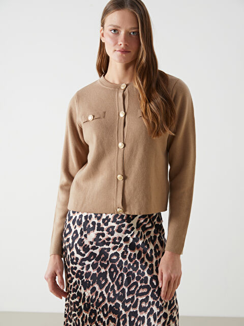 LCW Vision Bisiklet Yaka Kadın Triko Hırka - S5MH87Z8-DJ7