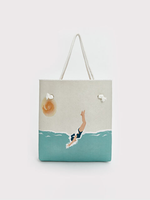 LCW ECO Baskılı Kadın Plaj Çantası - S5MH99Z8-F9C