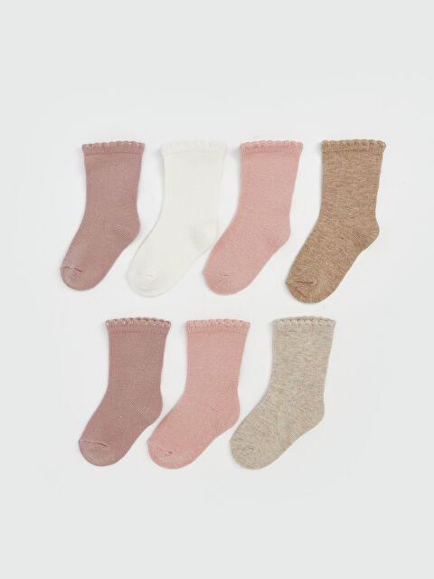 LCW baby Basic Kız Bebek Soket Çorap 7'li - S5MI07Z1-L8Q