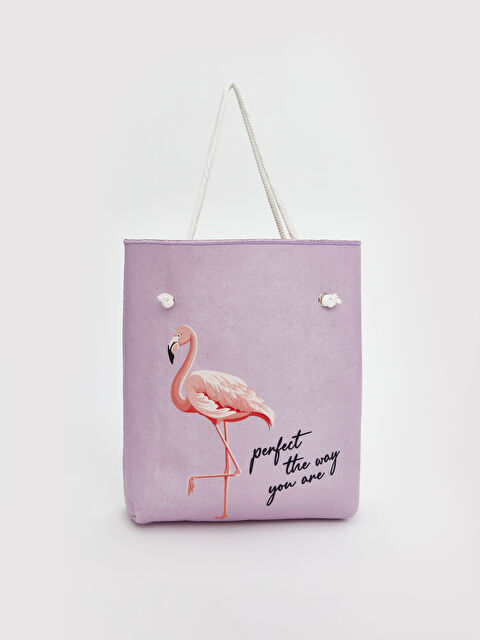 LCW ECO Flamingo Baskılı Kadın Plaj Çantası - S5MI24Z8-YX9