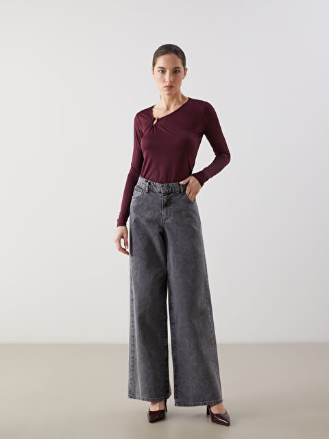 LCW Jeans Wideleg Kadın Jean Pantolon - S5MI40Z8-GRD