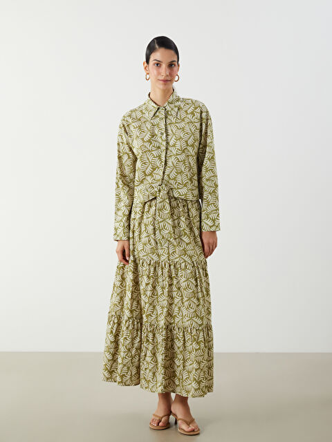 LCW Modest Beli Lastikli Desenli Katkat Etek - S5MI60Z8-LRK