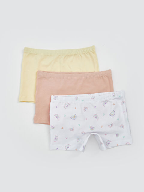 LCW Kids Beli Lastikli Baskılı Kız Çocuk Şort 3'lü - S5MJ16Z1-LU8