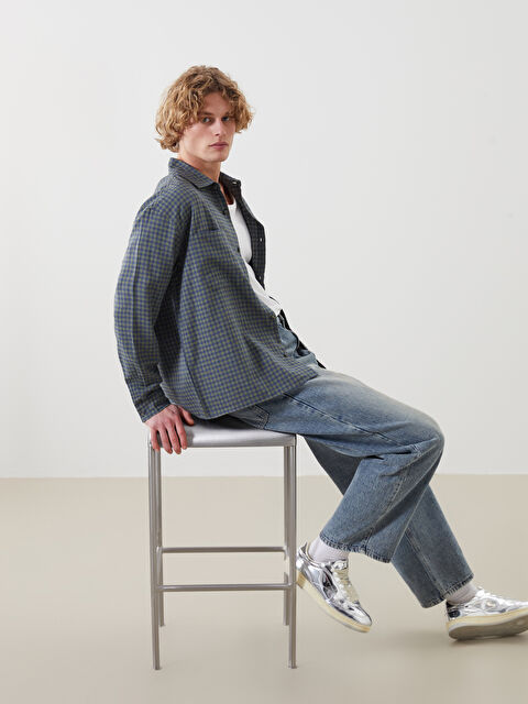 XSIDE Rahat Kalıp Uzun Kollu Ekose Erkek Gömlek - S5MJ32Z8-LMU