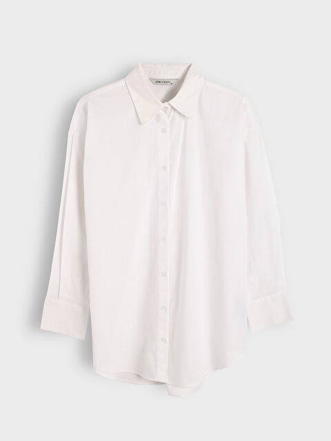 LCW Vision Plain Oversize Women's Shirt - S5MJ67Z8-JYX