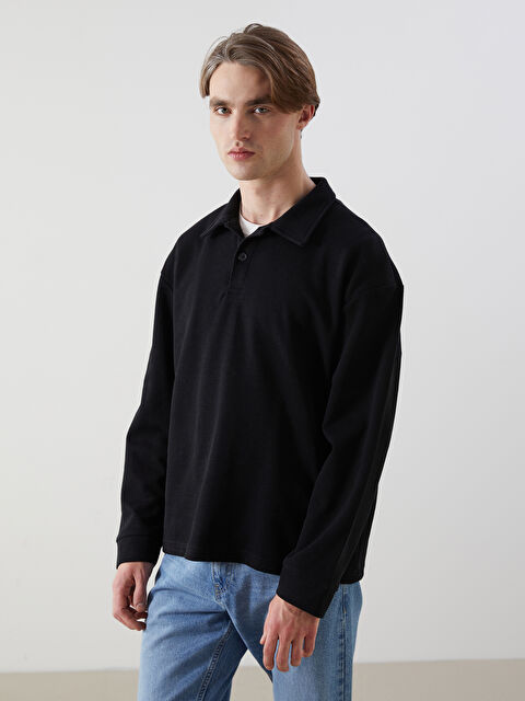 XSIDE Polo Yaka Uzun Kollu Erkek Sweatshirt - S5MJ68Z8-CVL