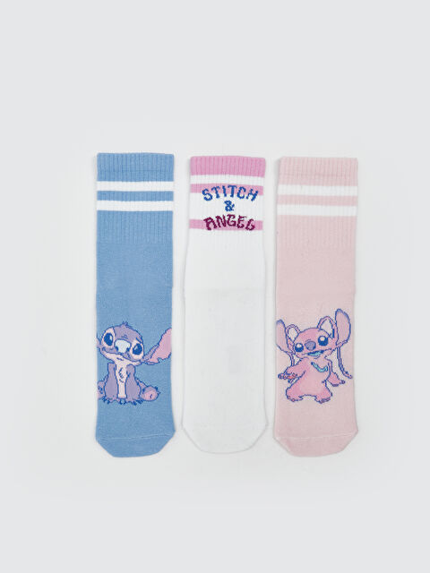 LCW Kids Stitch ve Angel Desenli Kız Çocuk Soket Çorap 3'lü - S5MJ69Z4-J0G