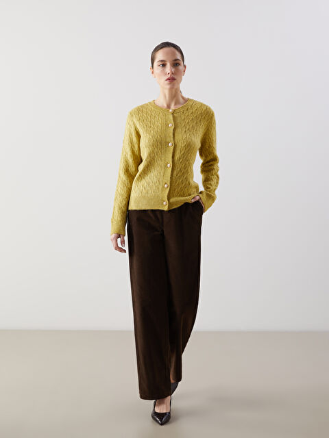 LCWAIKIKI Classic Beli Lastikli Düz Kadife Kadın Pantolon - S5MJ70Z8-D2N