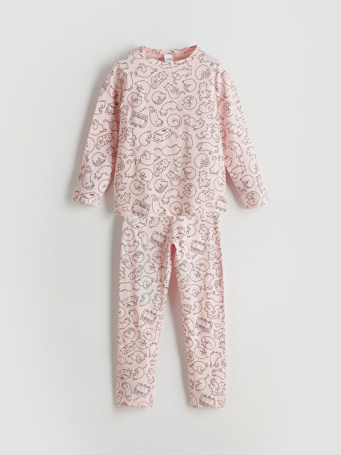 LCW Kids Bisiklet Yaka Kız Çocuk Pijama Takımı - S5MJ84Z4-LT4