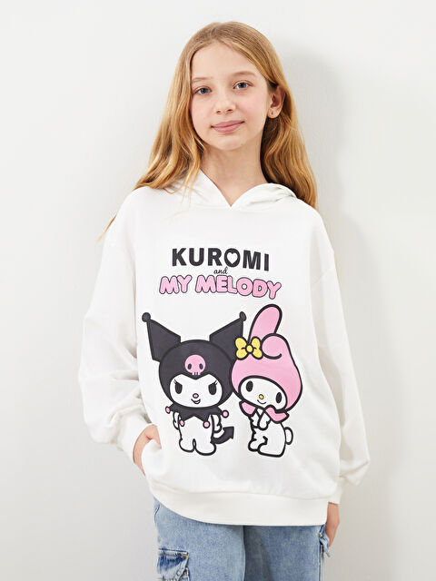 LCW Kids Kapüşonlu Kuromi Baskılı Kız Çocuk Sweatshirt - S5MK22Z4-R9J