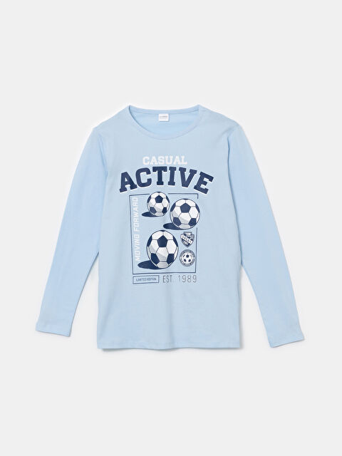 LCW Kids Bisiklet Yaka Erkek Çocuk Pijama Üst - S5MK64Z4-JUL