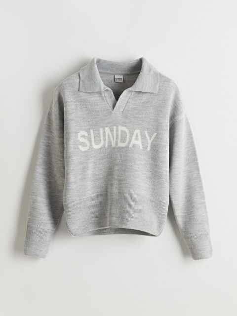 LCW Kids Polo Yaka Kız Çocuk Triko Kazak - S5ML33Z4-CT3