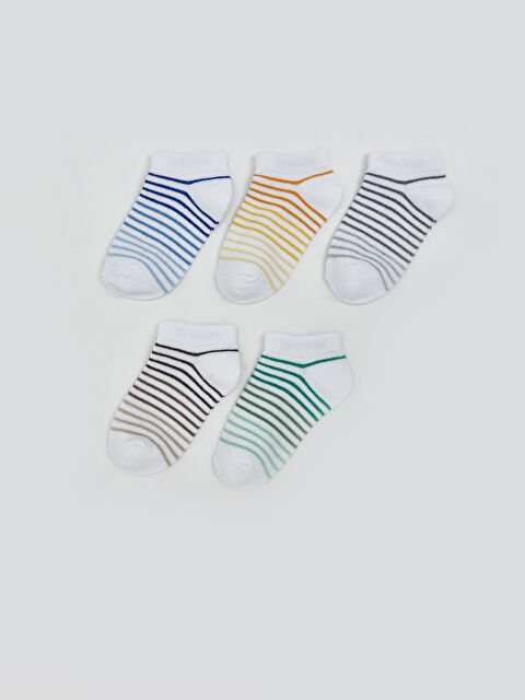 LCW Kids Çizgili Erkek Çocuk Patik Çorap 5'li - S5ML56Z4-K00