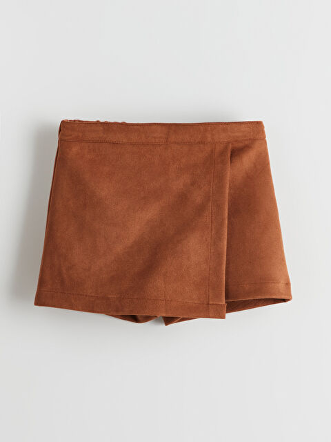 LCW Kids Beli Lastikli Süet Kız Çocuk Şort Etek - S5ML75Z4-Z3Y