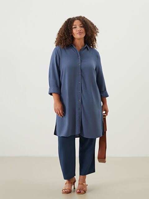 LCW Grace Keten Karışımlı Kadın Gömlek Tunik - S5MM21Z8-J2H