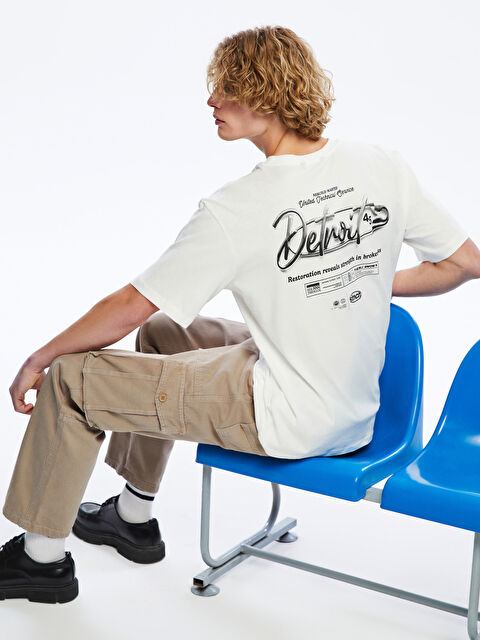 XSIDE Bisiklet Yaka Baskılı Penye Erkek Tişört - S5MM35Z8-R9J