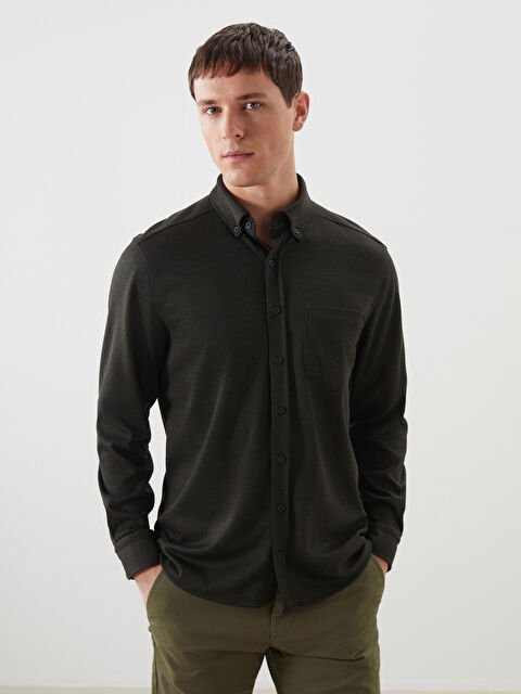 LCWAIKIKI Classic Regular Fit Long Sleeve Men's Shirt - S5MM39Z8-CWH