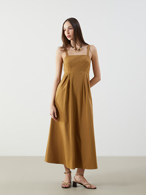 LCW Vision Kare Yaka Pile Detaylı Elbise - S5MM93Z8-GQR