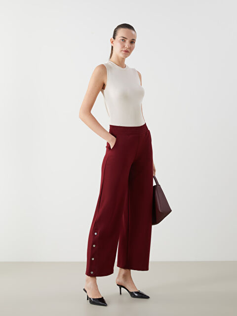 LCWAIKIKI Classic Beli Lastikli Geniş Paça Kadın Pantolon - S5MN38Z8-JAV