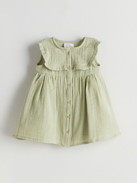 LCW ECO Bisiklet Yaka Kız Bebek Müslin Elbise - S5MO50Z1-G2G