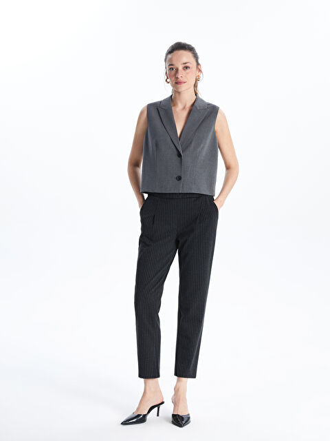 LCWAIKIKI Classic Beli Lastikli Çizgili Kadın Pantolon - S5MO52Z8-LFY