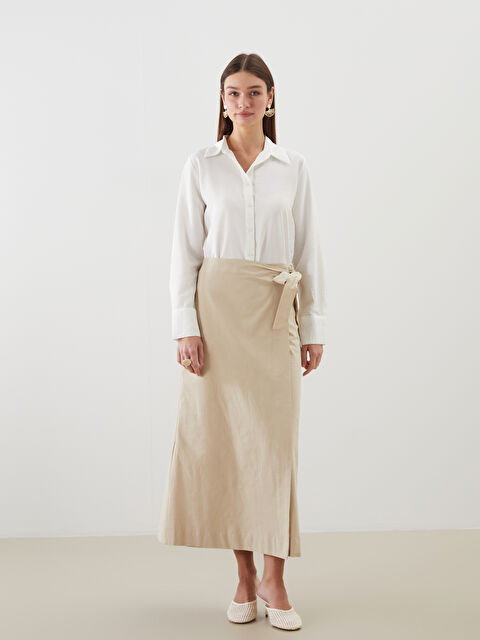 LCW Modest Dar Fit Poplin Etek - S5MO56Z8-ZFT