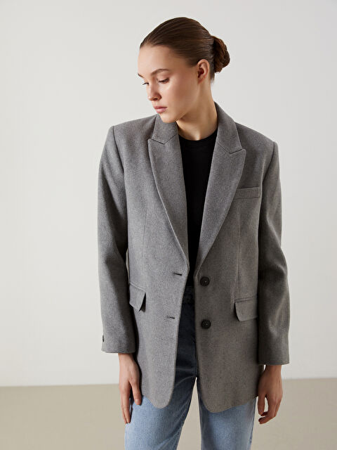 LCW Modest Kaşe Kadın Blazer Ceket - S5MO83Z8-CSW