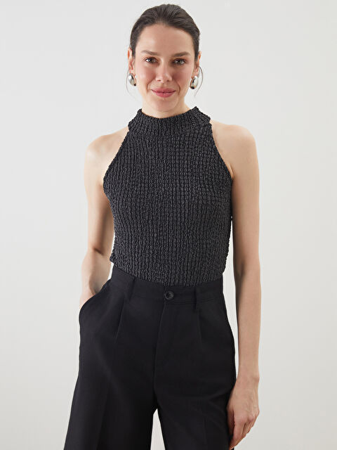 LCWAIKIKI Classic Halter Yaka Dokulu Kadın Bluz - S5MP18Z8-CVL