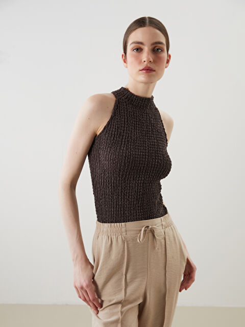 LCWAIKIKI Classic Halter Yaka Dokulu Kadın Bluz - S5MP18Z8-R39