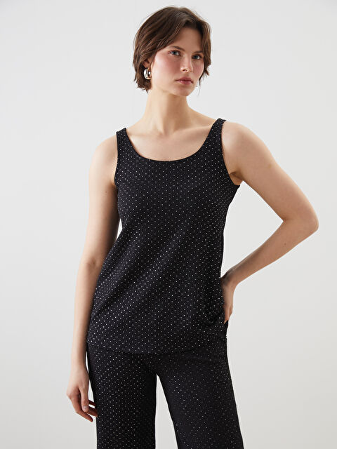 LCWAIKIKI Classic Bisiklet Yaka Desenli Kadın Atlet - S5MP21Z8-CVL