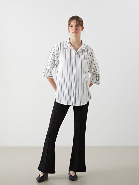 LCWAIKIKI Classic Ekstra Dar Fit İspanyol Paça Kadın Pantolon - S5MP28Z8-CVL