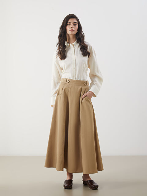 LCW Modest Beli Lastikli Kloş Etek - S5MP57Z8-DXZ